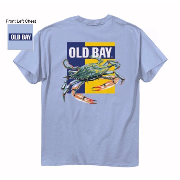 Old Bay Logo Crab Short Sleeve T-Shirt NEW Fast Ship - Picture 1 of 7